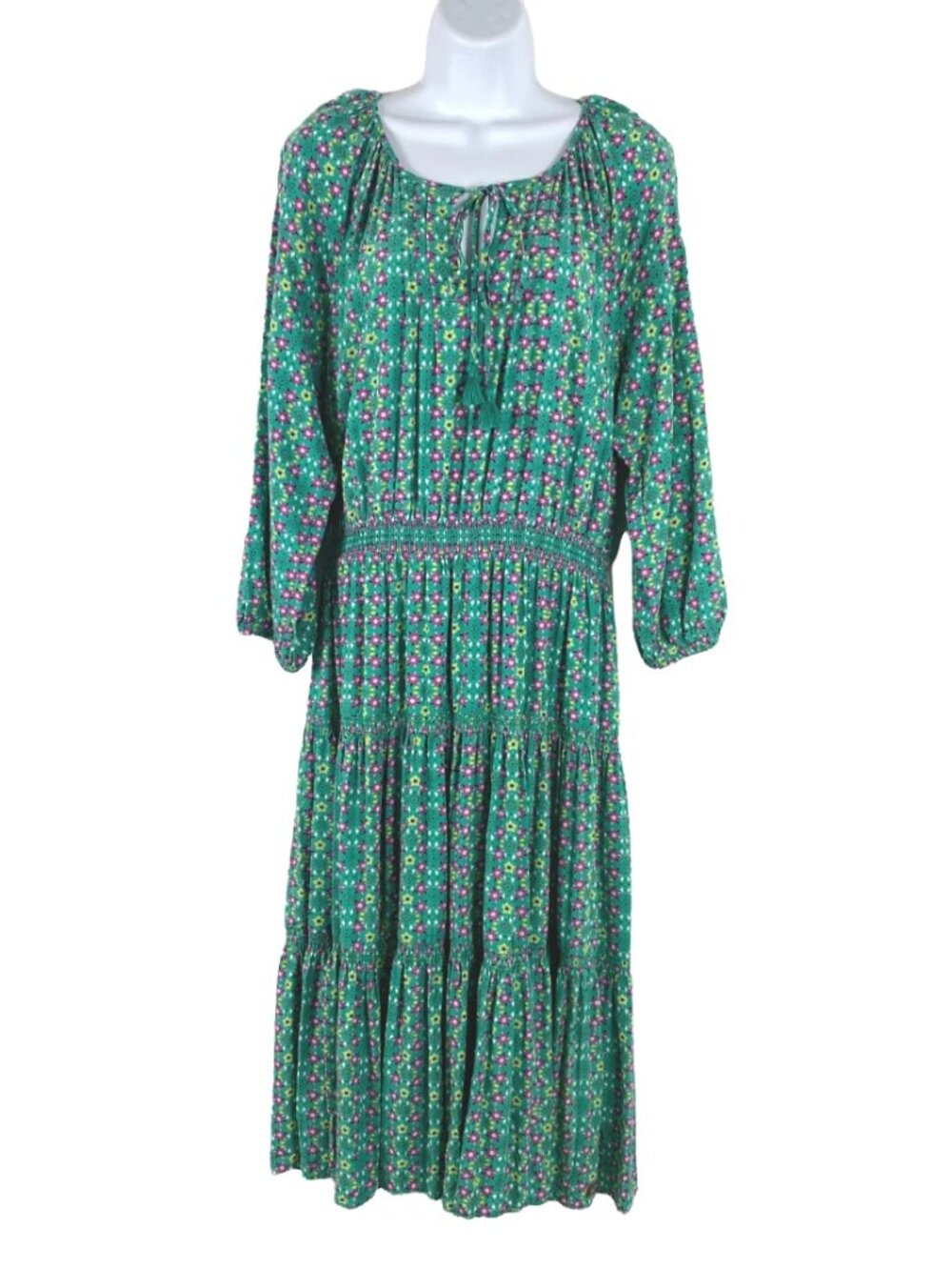 Bohemian-style printed cotton dress